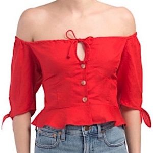 Red Carter Audrey Crop Top